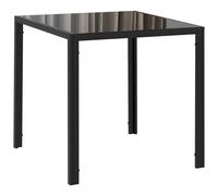 HOMCOM Tavolo da pranzo per 4 persone, con piano in vetro temperato e piedi in acciaio, 75x75x75 cm, nero Aosom Italy