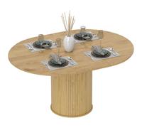 HOMCOM Tavolo da Pranzo per 6-8 Persone da Rotondo a Ovale color Legno