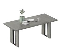 HOMCOM Tavolo da Pranzo per 8 Persone, Tavolo Cucina con Piano Spesso, Tavolino da Soggiorno e Sala da Pranzo Rettangolare in Stile Industriale, 180x80x75 cm, Grigio