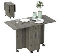 HOMCOM Tavolo da Pranzo Pieghevole 120x60x76.5 cm Grigio