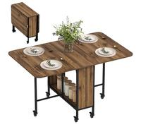 HOMCOM Tavolo da Pranzo Pieghevole 130x80x74 cm Marrone Effetto Legno
