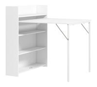 HOMCOM Tavolo da Pranzo Pieghevole, 78.5x91 cm con 4 Ripiani per 3 Persone, Tavolo Cucina a Ribalta, Bianco Aosom Italy