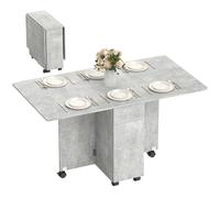 HOMCOM Tavolo da Pranzo Pieghevole con Ruote e Cassetti