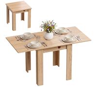 HOMCOM Tavolo da Pranzo Pieghevole per 4 Persone, 140x70x77 cm, Rovere