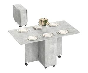 HOMCOM Tavolo da Pranzo Pieghevole per 6 Persone, Grigio Cemento