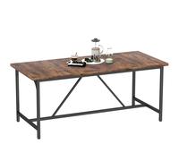 Homcom Tavolo da pranzo rettangolare per 6-8 persone Stile industriale con gambe in metallo 180X80X75,5 cm Marrone rustico