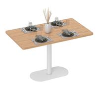 HOMCOM Tavolo da pranzo rettangolare per 6 persone, 120 x 70 x 75 cm, tavolo da cucina con gambe e piano spesso, stile scandinavo, rovere, bianco