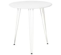 HOMCOM Tavolo da pranzo rotondo con gambe a forcina Ø70x75 cm bianco