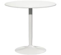 HOMCOM Tavolo da pranzo rotondo per 2 persone, 80 cm Tavolo da cucina in stile moderno con struttura in acciaio, per soggiorno, spazio ridotto, bianco