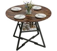 HOMCOM Tavolo da Pranzo Rotondo per 4 Persone Ø100 cm Marrone Rustico