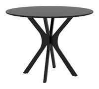 HOMCOM Tavolo da Pranzo Rotondo per 4 Persone, Tavolo da Cucina Moderno con Piano in Legno, Ø100x75cm, Nero