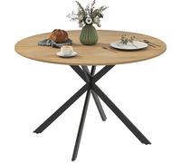 HOMCOM Tavolo da Pranzo Rotondo Stile Industriale con Gambe a Croce Ø120x75 cm