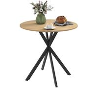 HOMCOM Tavolo da Pranzo Rotondo Stile Industriale con Gambe a Croce Ø80x75 cm