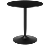 HOMCOM Tavolo da pranzo rotondo Tavolo da cucina moderno per 2 persone con base in acciaio e tappetini antiscivolo per soggiorno Ø70x75 cm Nero