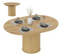 HOMCOM Tavolo Espandibile per 6-8 Persone da Rotondo a Ovale color Legno