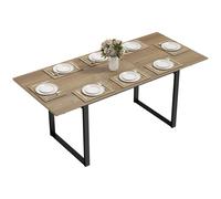 HOMCOM Tavolo Estendibile Industriale Rettangolare per 6-8 Persone Nero e Legno