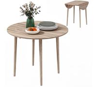 HOMCOM Tavolo Pieghevole a Ribalta per Cucina Ø89x73.5 cm color Legno