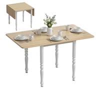 HOMCOM Tavolo Pieghevole con Effetto Legno da 74-134 cm, Naturale