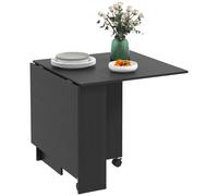 HOMCOM Tavolo Pieghevole con Ripiani e Ruote, 140 cm, Grigio Cemento