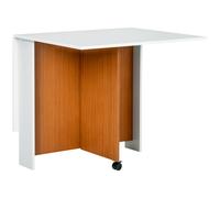 HOMCOM Tavolo Pieghevole Multiuso con Rotelle e 2 Ribalte in Legno 120x80x73cm
