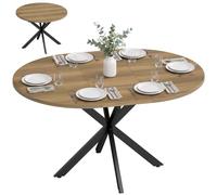 HOMCOM Tavolo da Pranzo Allungabile per 4-6 Persone 100-135cm Marrone | Pannelli a Farfalla, Tavolo Rotondo Allungabile ad Ovale, Base a X, Stile Industriale, per Sala da Pranzo, Soggiorno
