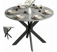 HOMCOM Tavolo Pieghevole 2-6 Persone, Acciaio, Piano Grigio Cemento
