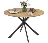 HOMCOM Tavolo Rotondo da Pranzo Stile Industriale con Gambe a Croce Ø120x75 cm