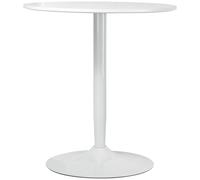 HOMCOM Tavolo Rotondo Moderno per 2 Persone Base in Acciaio Ø70 x 75A cm Bianco