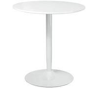 HOMCOM Tavolo Rotondo Moderno per 2 Persone Base in Acciaio Ø70 x 75A cm Bianco