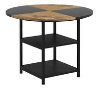 HOMCOM Tavolo Stile Industriale per 4-6 Persone Ø100x76 cm Nero e Marrone