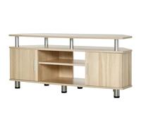 homcom® Tavolo Supporto di TV Mobile da Sala da Pranzo Soggiorno Moderno Armadio 2 Ante 2 Ripiani 120 x 39.5 x 52 cm Legno Colore Rovere