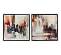 HOMCOM Tele astratte dipinte a mano, 2pz 40x40 cm multicolore | Arte murale incorniciata, texture ricca, decorazione moderna per camera da letto, soggiorno, cucina