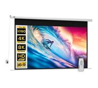 HOMCOM Telo per Proiettore 100" 16:9 Motorizzato con Telecomando Bianco