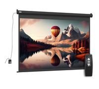 HOMCOM Schermo per Proiettore 100 Pollici Formato 4:3 Regolabile con Telecomando, Schermo di Proiezione Compatto, 203x152 cm, Nero