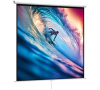 HOMCOM Schermo per Proiettore 120 Pollici Formato 1:1, Telo Proiettore Avvolgibile con Angolo di 160° e Montaggio a Soffitto o Parete, 223x8x223 cm, Bianco