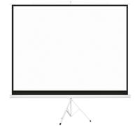 HOMCOM Telo Proiettore da 120" Formato 4:3 in Tessuto a Rete, Plastica e Metallo con Treppiedi, 244x190 cm, Bianco