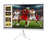 HOMCOM Telo Proiettore 100 Pollici 4K HD 4:3 con Treppiede Bianco | Treppiede Pieghevole, Altezza Regolabile, Schermo per Proiettore, Grandangolo di 160 Gradi, per Casa Home Cinema Esterno