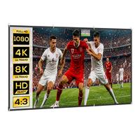 HOMCOM Telo Proiettore 120" 16:9 HD 4K/8K Portatile, Antipiega e Lavabile