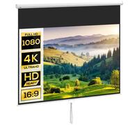 HOMCOM Telo Proiettore 120" Rapporto 16:9 Fissaggio a Muro e Soffitto Bianco