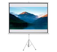 HOMCOM Telo Proiettore con Treppiede per Casa e Ufficio 84/100/120" Bianco