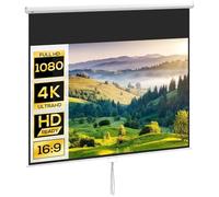 HOMCOM Telo Proiettore da 120 Pollici 4K HD Formato 16:9 con Fissaggio a Muro e Soffitto, Schermo Proiettore in Metallo, Grandangolo di 160 Gradi, per Casa, Home, Cinema, Esterno, Bianco