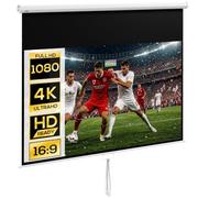 HOMCOM Telo Proiettore da 120 Pollici 4K HD Formato 16:9 per Casa Bianco