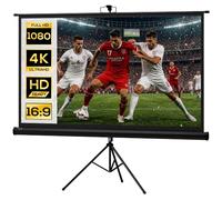 HOMCOM Telo Proiettore da 84 Pollici 4K HD Formato 16:9 Treppiede Nero