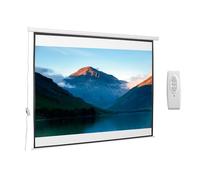 HOMCOM Telo Proiettore Motorizzato da 120 Pollici 4K HD Formato 4:3, Schermo Proiettore Motorizzato Elettrico Antirughe con Telecomando, Telo Videoproiettore per Casa, Cinema, Ufficio, Home, Bianco