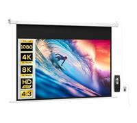 HOMCOM Telo Proiettore Motorizzato da 84 Pollici 4K HD Formato 16:9, Schermo Proiettore Motorizzato Elettrico con Telecomando, per Casa, Cinema, Ufficio, Home, Esterno, 212x8x150 cm, Bianco