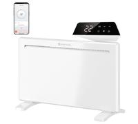 HOMCOM Termoconvettore Elettrica 1500W da Parete o Terra, Display LED, Bianco