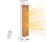 HOMCOM Termoventilatore Ceramico 2000W 3 Temperature, Timer 15H e Telecomando