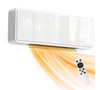HOMCOM Termoventilatore da Parete 2000W, Stufa Elettrica Ceramica 3 Modalità con Ventilatore, Termostato, Timer Settimanale, Rilevazione Finestra Aperta, Telecomando, Oscillazione, Pannello in Vetro