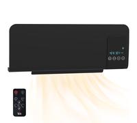 HOMCOM Termoventilatore da Parete Oscillante con Telecomando, Timer 12h e 2 Modalità, Nero