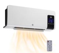 HOMCOM Termoventilatore Oscillatorio Timer 12h 2000W 54.5x12x21.5 cm Bianco | per Casa Ufficio, 2 Modalità Riscaldamento, PTC Stufa Elettrica Basso Consumo, Telecomando, Soggiorno Salotto